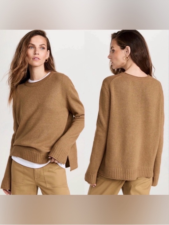Jenni Kayne Sweaters - Jenni Kayne Everyday Sweater Wool Cashmere Blend Camel Pullover Large EUC